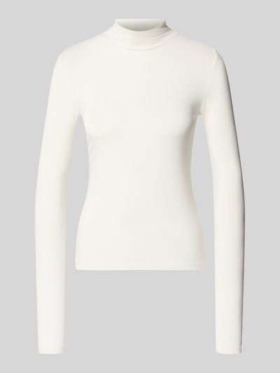 Produktfoto, Slim Fit Langarmshirt aus Lyocell-Mix mit Rollkragen von REVIEW, cremefarben, glatte Jersey-Optik, elastisch, Damenmode