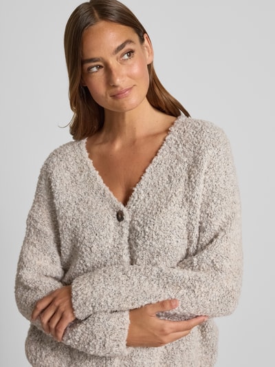 ZABAIONE Strickjacke mit V-Ausschnitt Modell 'So44fia' Hellgrau 3