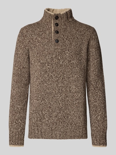 GRAN SASSO Strickpullover aus Schurwolle mit Troyer-Kragen Dunkelbraun 2