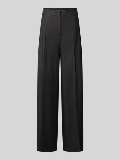 Karo Kauer Wide Leg Stoffhose mit Bügelfalten Black 2