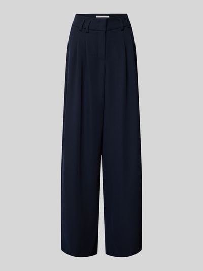 Raffaello Rossi Wide leg stoffen broek met bandplooien, model 'MAYLA' Marineblauw - 2