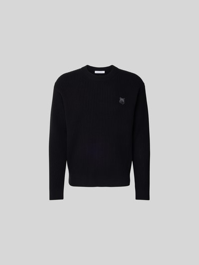 MAISON KITSUNÉ Pullover mit Label-Stitching Black 2