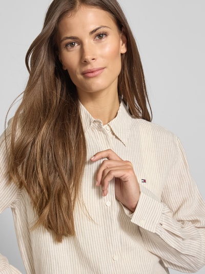 Tommy Hilfiger Regular Fit Hemdbluse aus reinem Leinen Ecru 3