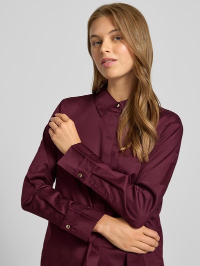 comma Regular Fit Hemdbluse mit Brusttasche Modell 'September' Bordeaux 3