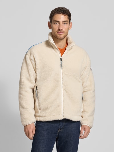 Napapijri Regular Fit Fleecejacke mit Stehkragen Modell 'T-FIEMME' Offwhite 4