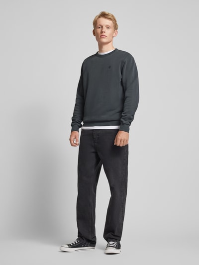 G-Star Raw Sweatshirt met labelstitching Antraciet - 1