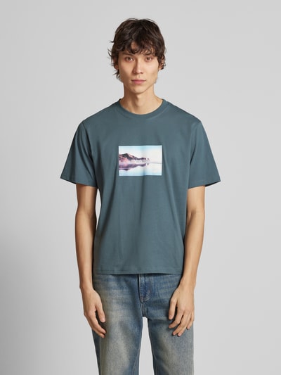 Jack & Jones T-Shirt mit Motiv-Print Modell 'VESTERBRO' Petrol 4