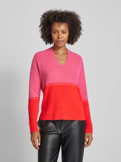 Marc Cain Gebreide pullover met V-hals Felroze - 4