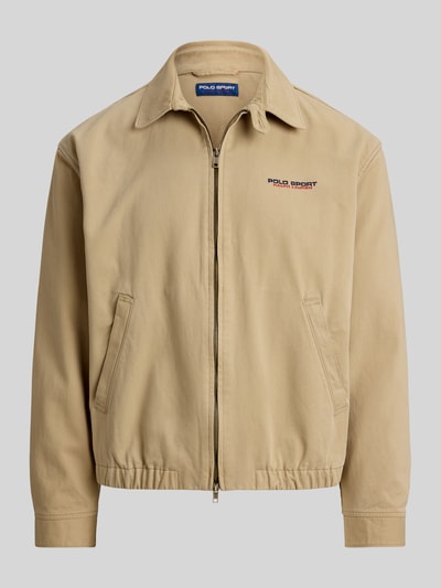 Produktfoto, Regular Fit Blouson aus reiner Baumwolle von Polo Ralph Lauren in Beige, unifarben, elastischer Bund, Twillstruktur, Label Stitching