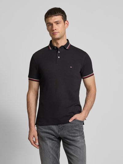 Tommy Hilfiger Regular Fit Poloshirt mit Logo-Stitching Black 4