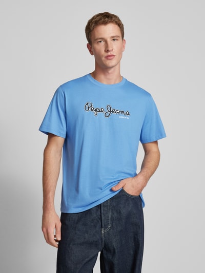 Pepe Jeans T-Shirt mit Label-Print Modell 'DORIAN' Royal 4