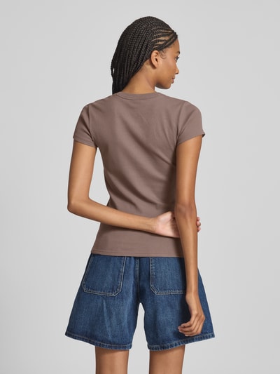 Hugo Blue T-shirt met labeldetail Roodbruin - 5