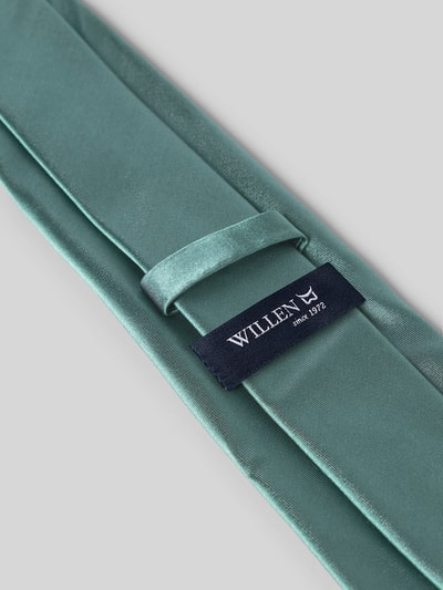 Produktfoto, Krawatte aus Seide (7,5 cm) von Willen in klassischer Form mit Label-Detail, fein strukturiert, Breite 8 cm, grüne Farbe