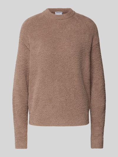 Jake*s Casual Sweter z dzianiny z obniżonymi ramionami Szarobrązowy 2