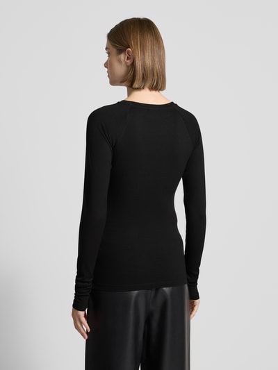 Karo Kauer Longsleeve mit Label-Stitching Black 5