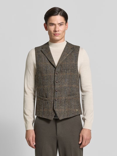 Carl Gross Weste aus Schurwolle mit Brustleistentasche Modell 'Warner' Dunkelgruen 4