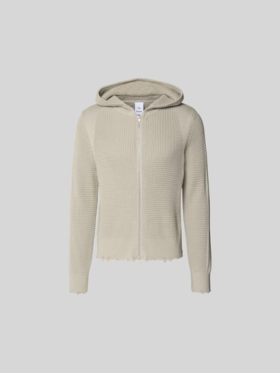 Produktfoto, Strickjacke im Used-Look von WON HUNDRED in Beige, Reine Baumwolle, Regular-Fit, Kapuze, Reißverschluss, texturierte Oberfläche