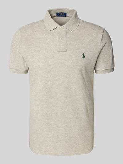 Polo Ralph Lauren Custom slim fit poloshirt met labelstitching Lichtgrijs - 2
