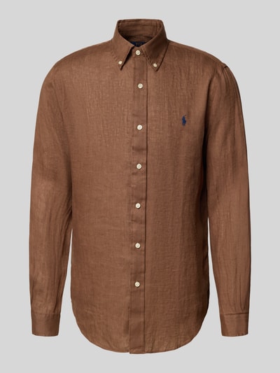Polo Ralph Lauren Regular fit linnen overhemd met button-downkraag Middenbruin - 2