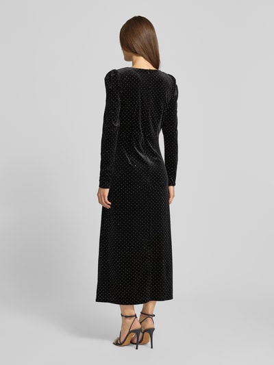 YAS Sukienka koktajlowa z aksamitu z dodatkiem moheru model ‘HELLA’ Metaliczny czarny 5