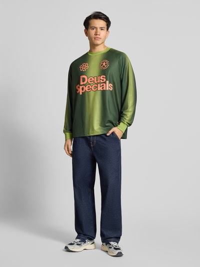 DEUS EX MACHINA Tricot met labelprint en ronde hals Groen - 1