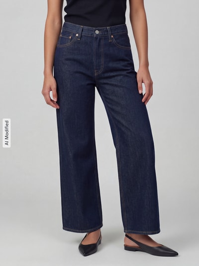 Levi's® 300 Wide & Loose Fit Jeans aus reiner Baumwolle Modell 'RIBCAGE WIDE LEG' Dunkelblau 4
