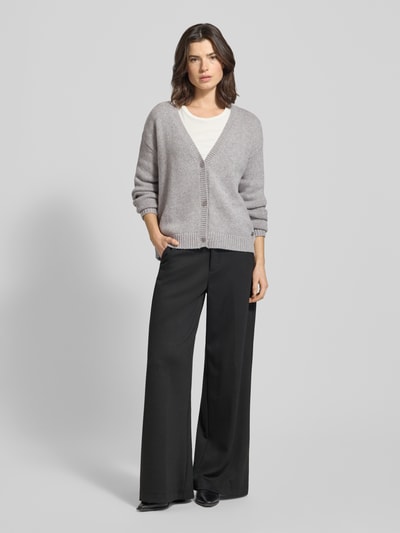 Fynch-Hatton Regular fit cardigan van zuivere wol in gebreide look Lichtgrijs gemêleerd - 1