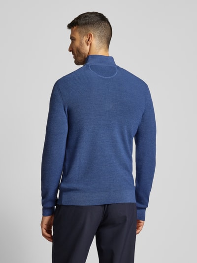 Brax Gebreide pullover met opstaande kraag, model 'Steffen' Blauw - 5