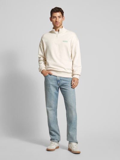 HUGO Sweatshirt met opstaande kraag, model 'Diqiele' Offwhite - 1