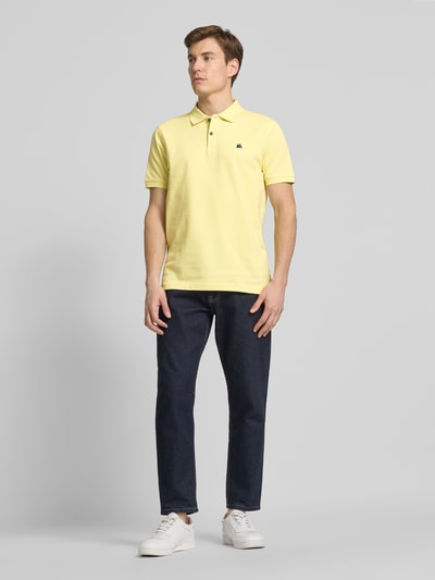 Lerros Poloshirt met labelstitching Geel - 1