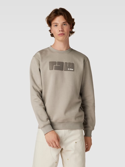 G-Star Raw Sweatshirt mit Label-Stitching Modell 'RAW.' Beige 4