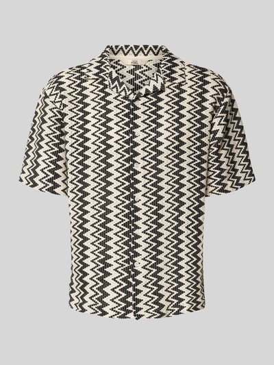 Redefined Rebel Boxy Fit Freizeithemd mit Lochmuster Modell 'ZANDER' Black 2