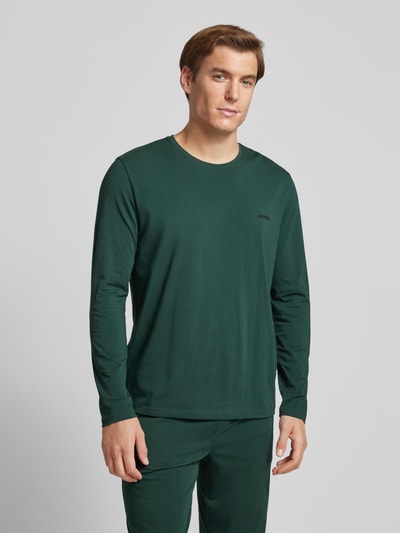 BOSS Longsleeve mit Label-Stitching Modell 'Mix&Match' Gruen 4