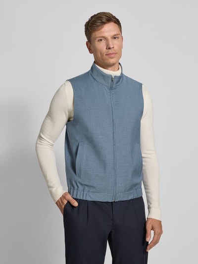 Roy Robson Gilet van een mix van scheerwol en viscose met opstaande kraag Lichtblauw - 4