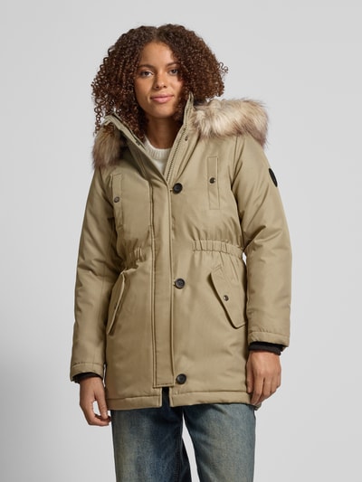 Only Getailleerde parka met imitatiebont, model 'IRIS' Kaki - 4