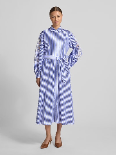 Lauren Ralph Lauren Tailliertes Blusenkleid aus reiner Baumwolle Modell 'LUVRETTE' Blau 1