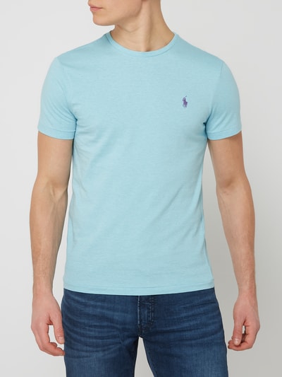 Polo Ralph Lauren Custom slim fit T-shirt van katoen Oceaanblauw - 4