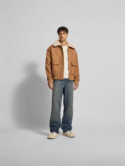 MAISON KITSUNÉ Jacke mit Reißverschluss Camel 1