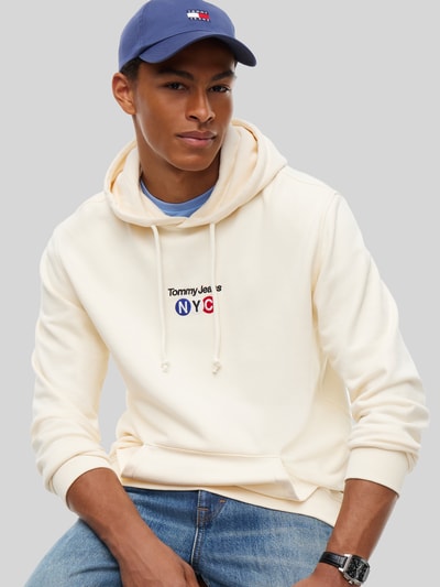 Tommy Jeans Relaxed Fit Hoodie aus reiner Baumwolle Offwhite 3