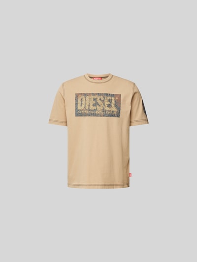 Diesel T-Shirt aus reiner Baumwolle Camel 2