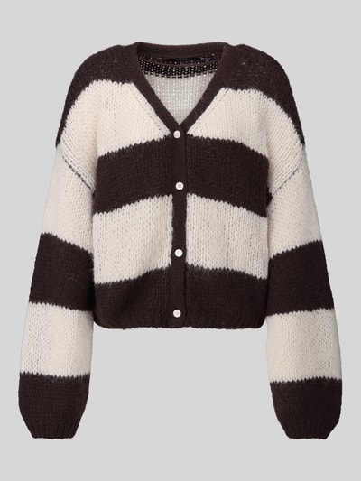 VERO MODA Strickjacke mit Ballonärmeln Schoko Melange 2