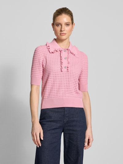 Essentiel Strickshirt mit Lochmuster Modell 'Hemirates' Pink 4