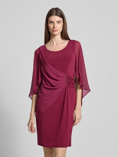 Vera Mont Knielanges Cocktailkleid mit Raffungen Bordeaux 4
