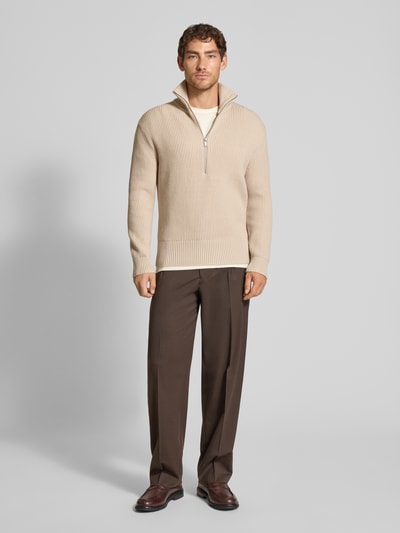 Drykorn Gebreide pullover met schipperskraag, model 'MANUELO' Beige - 1