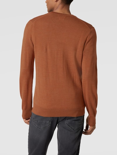 Christian Berg Men Strickjacke im Slim Fit Cognac meliert 5
