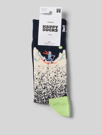 Happy Socks Socken im Allover-Look Modell 'Sleigh' Dunkelblau 3