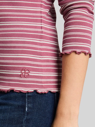 Tom Tailor Denim Regular Fit Langarmshirt aus Baumwoll-Mix Pink 3