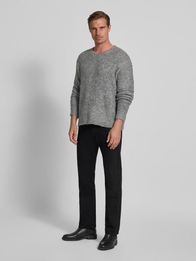 WOODBIRD Strickpullover mit Rundhalsausschnitt Modell 'Kurt' Graphit 1