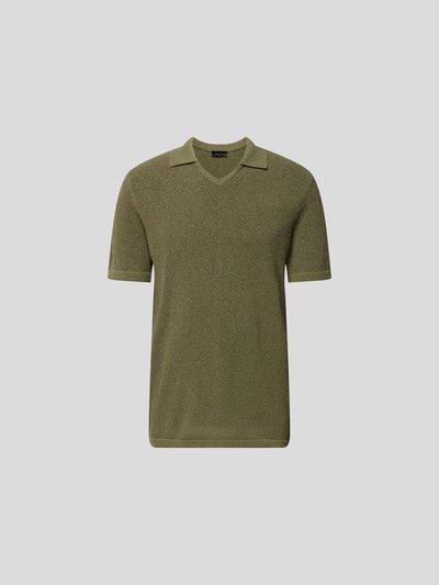 Roberto Collina Poloshirt in Strick-Optik Dunkelgrün 2