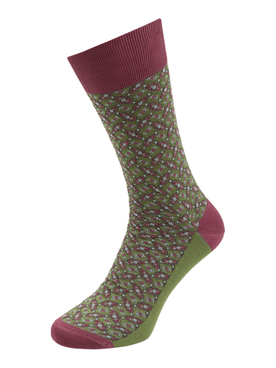 Falke Socken mit Allover-Muster Modell 'Sartorial Eye' Grün 1